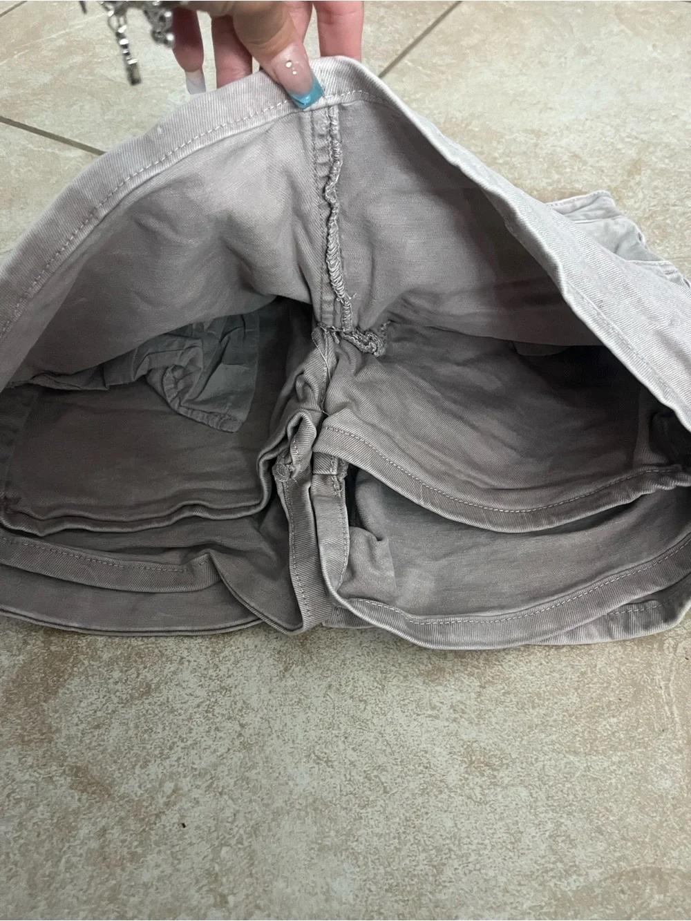 Women's Light Gray Denim Mini Skirt